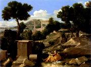 Nicolas Poussin Paysage avec saint Jean a Patmos oil painting artist